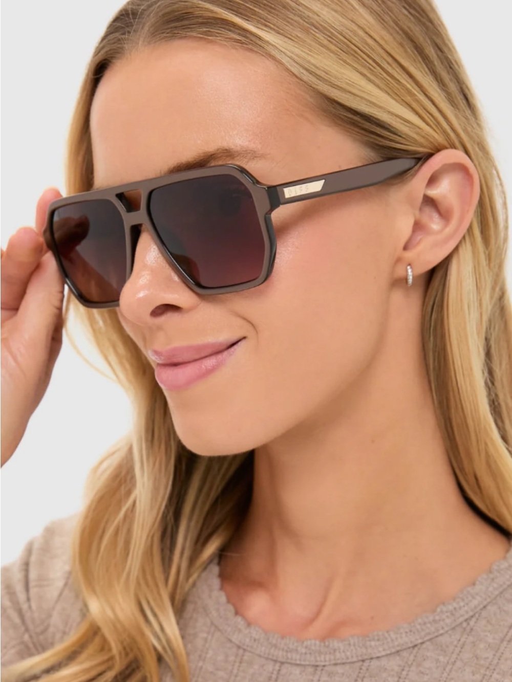 Brown Square Oversized Sunglasses